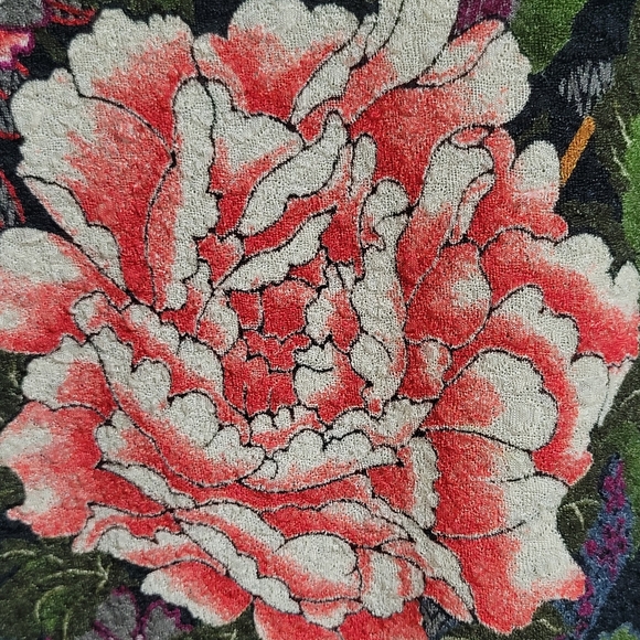 Draper's & Damon's Floral Mandarin Duster Coat Size XL Textured Long Sleeve - Picture 8 of 12